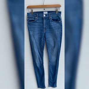 Hudson Barbara High Waist Super Skinny Ankle Medium Wash Blue Jean Stretch Pant